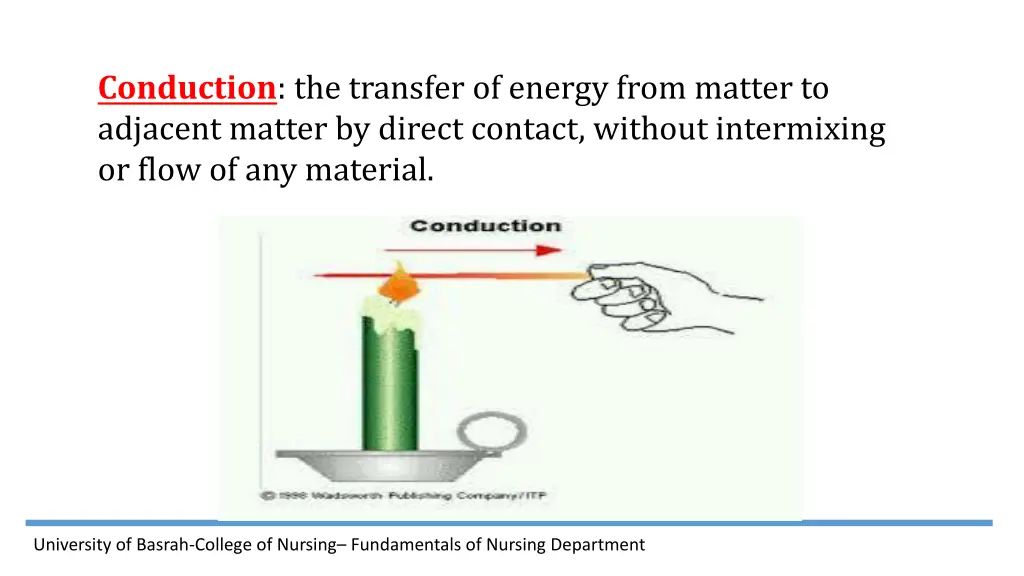 conduction the transfer of energy from matter