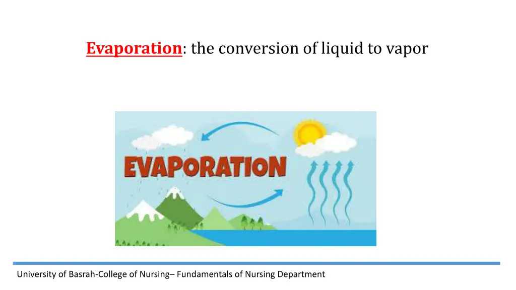 evaporation the conversion of liquid to vapor