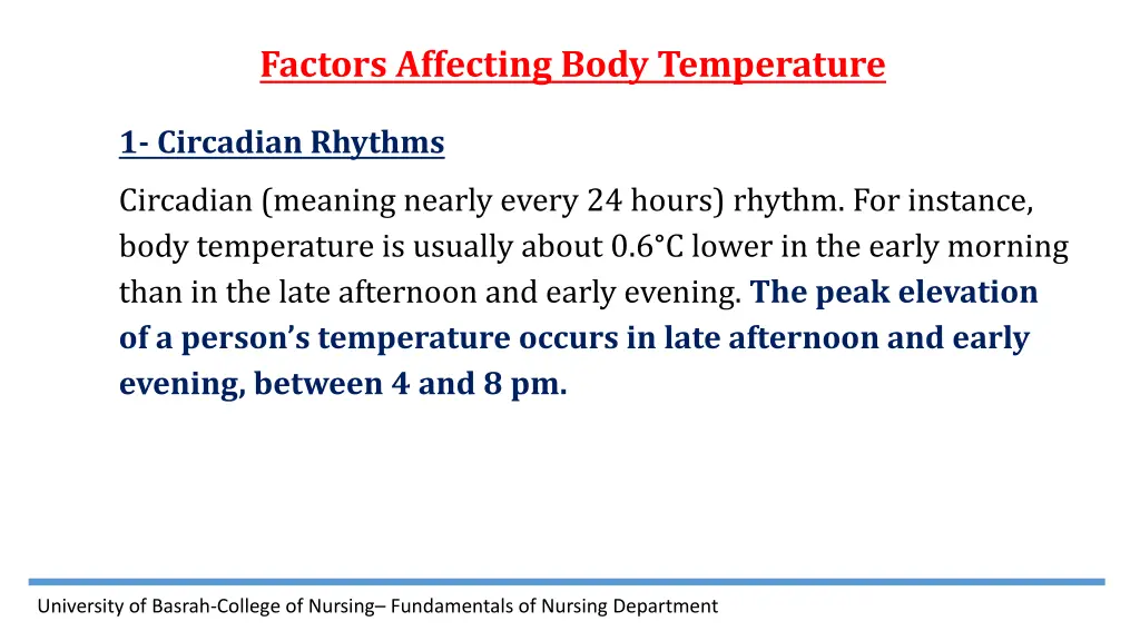 factors affecting body temperature