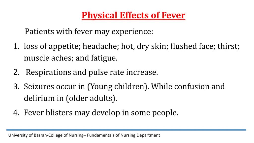 physical effects of fever