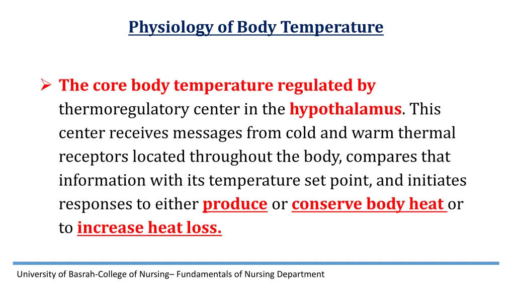 physiology of body temperature