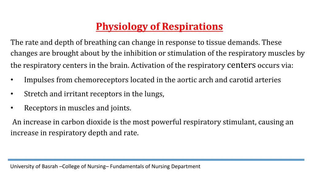 physiology of respirations