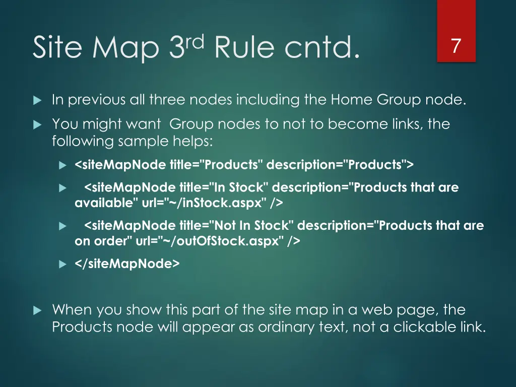 site map 3 rd rule cntd