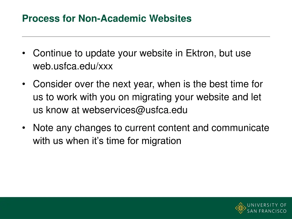 process for non academic websites