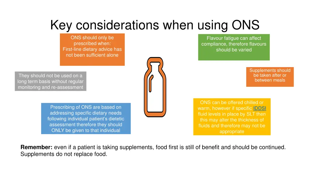 key considerations when using ons ons should only