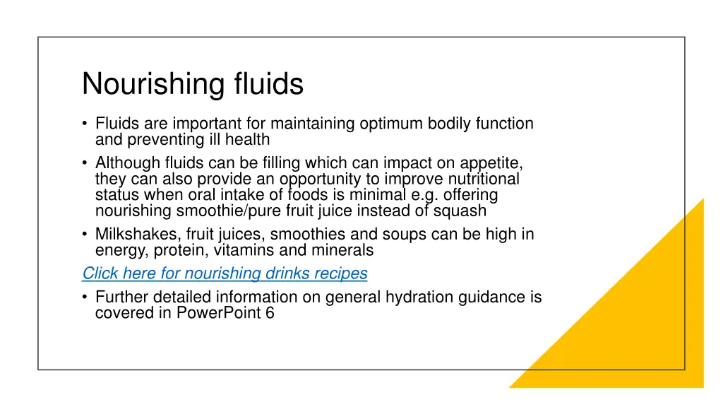 nourishing fluids