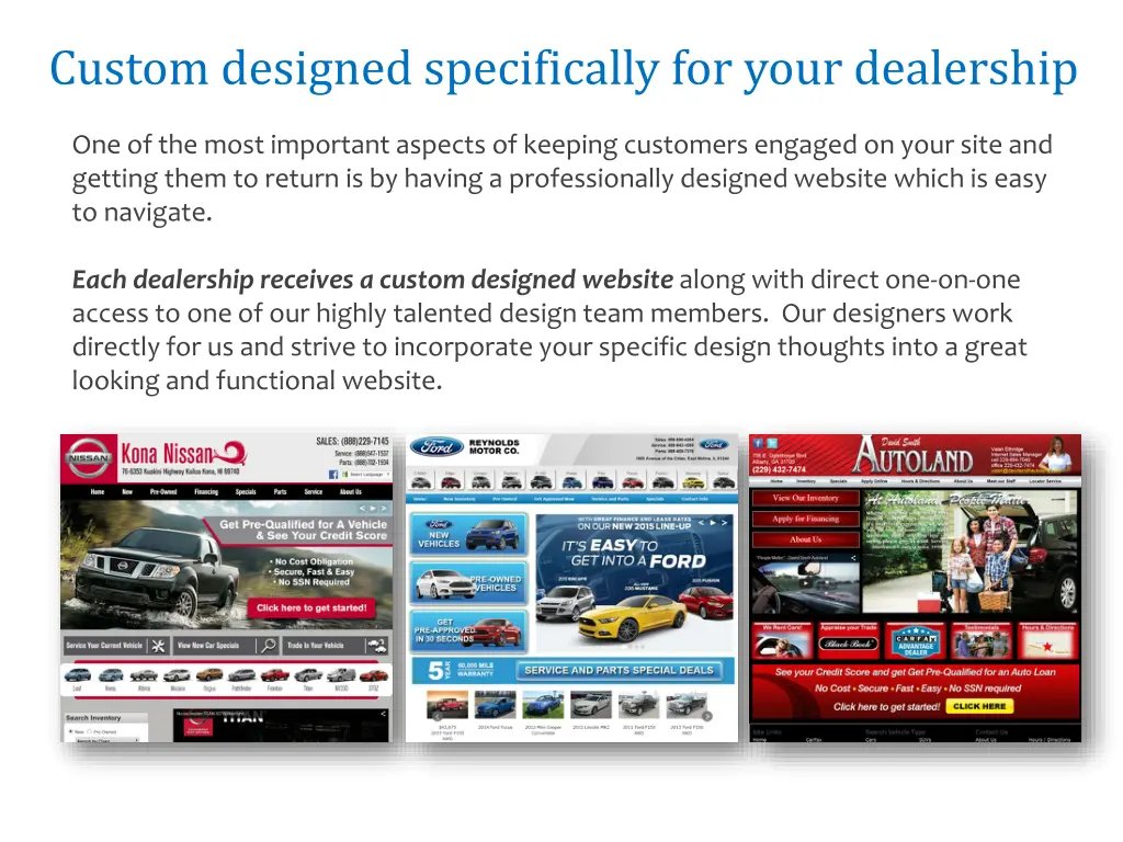 custom designed specifically for your dealership