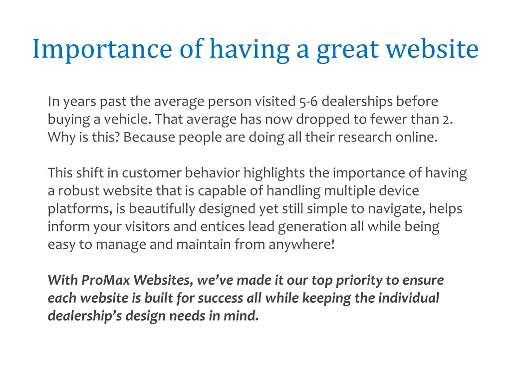 importance of having a great website