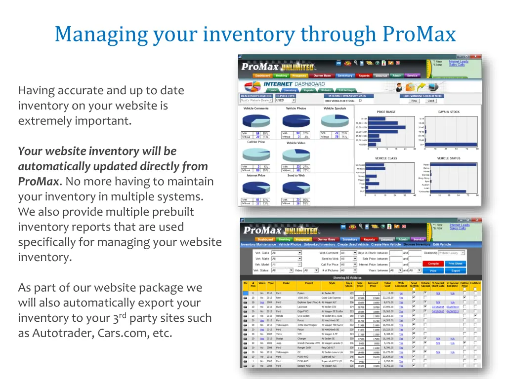 managing your inventory through promax