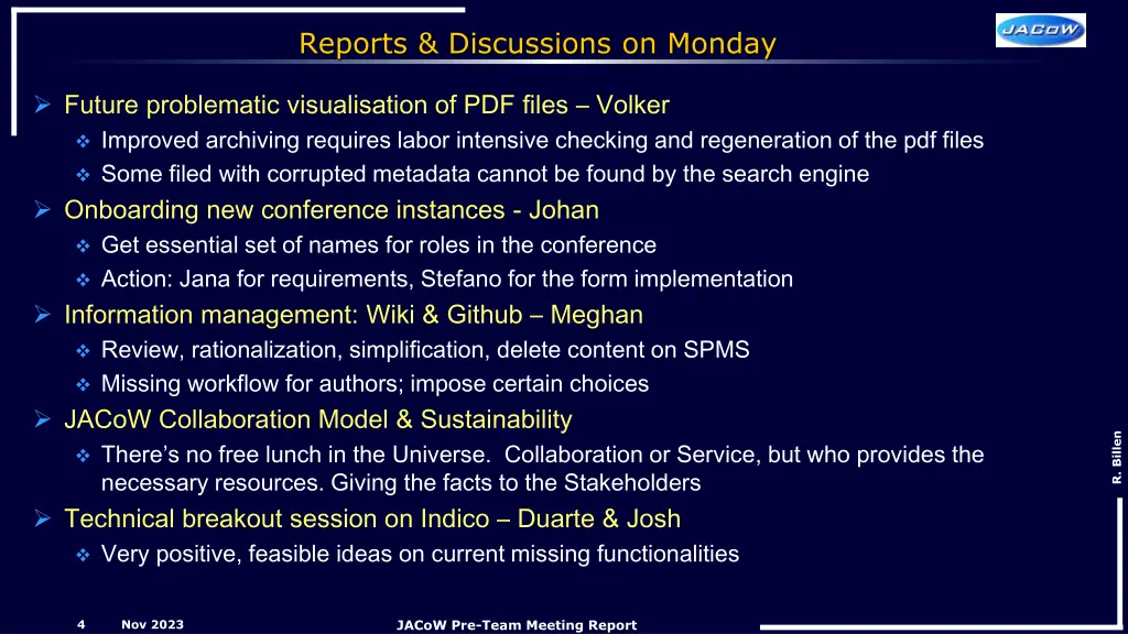 reports discussions on monday