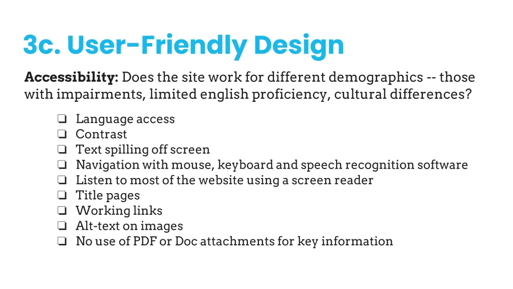 3c user friendly design accessibility does