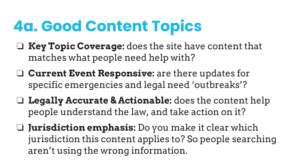 4a good content topics key topic coverage does