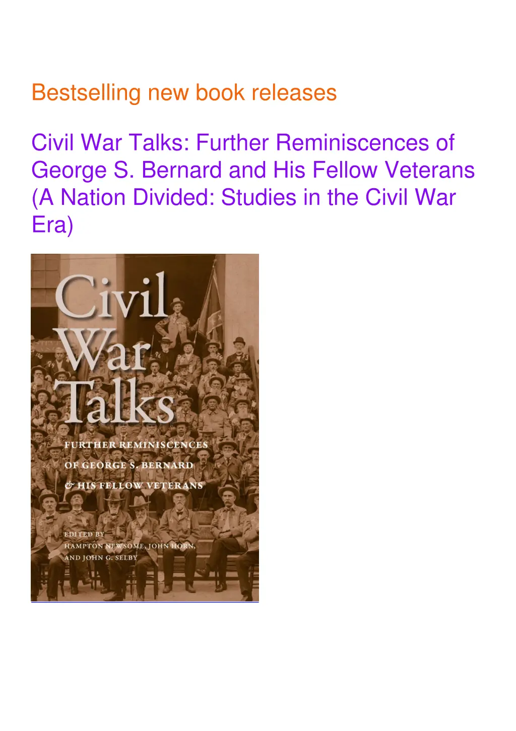 bestselling new book releases civil war talks