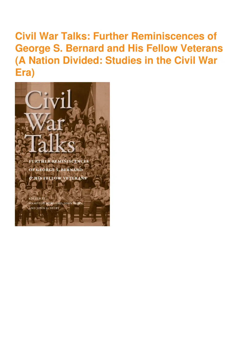 civil war talks further reminiscences of george 1
