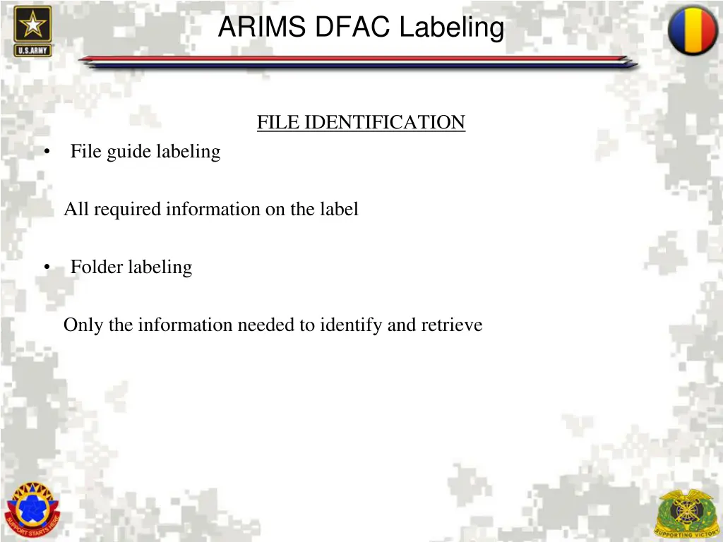 arims dfac labeling 1