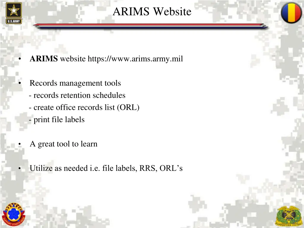 arims website