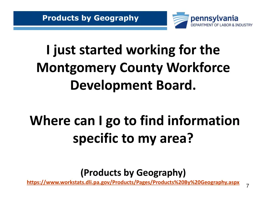 products by geography