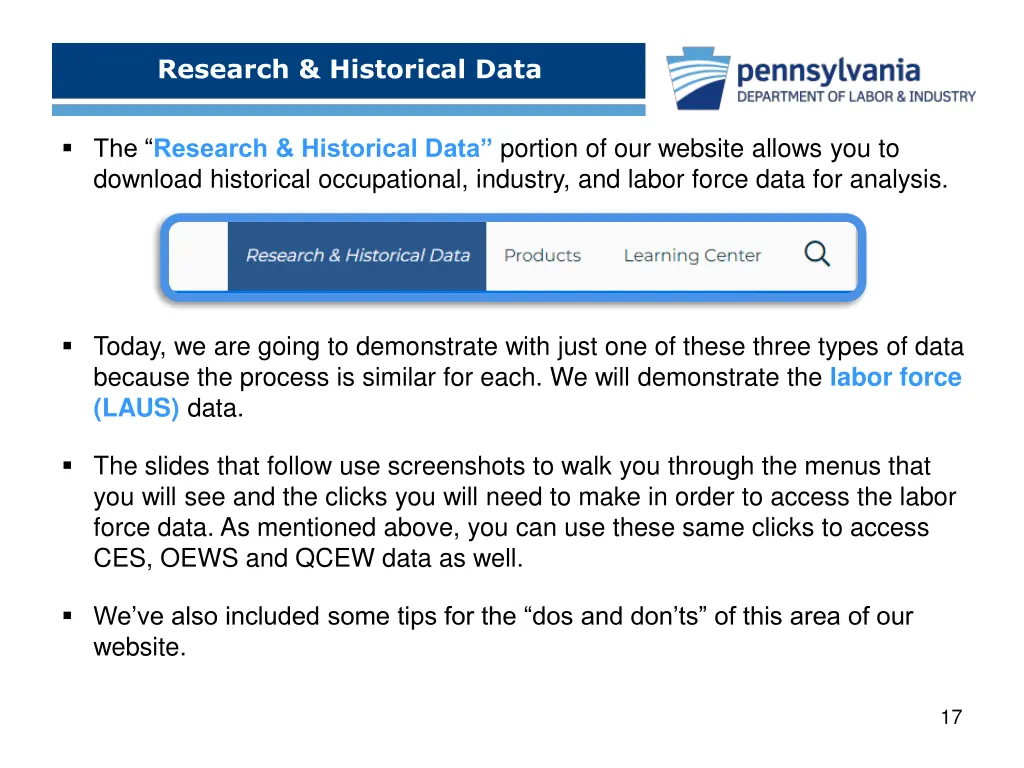 research historical data 1