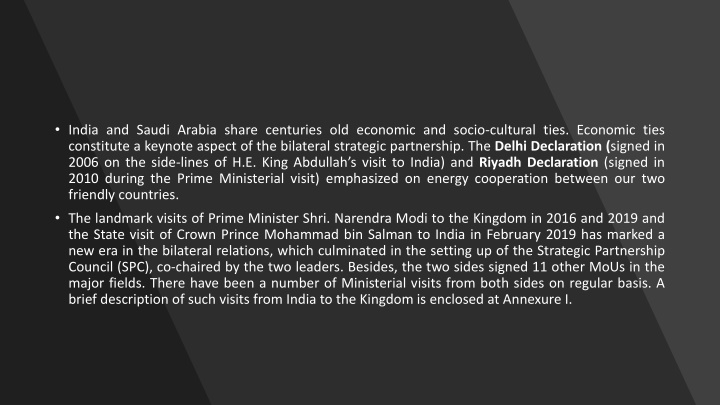 india and saudi arabia share centuries