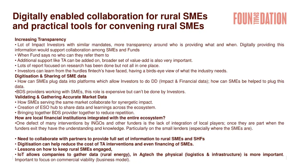 digitally enabled collaboration for rural smes