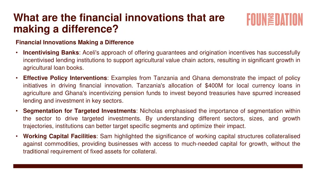 what are the financial innovations that