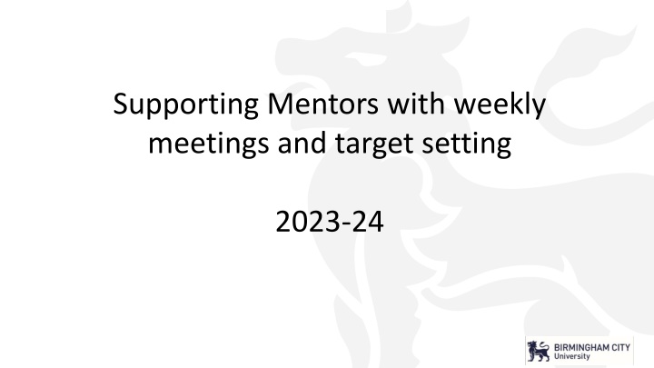 supporting mentors with weekly meetings