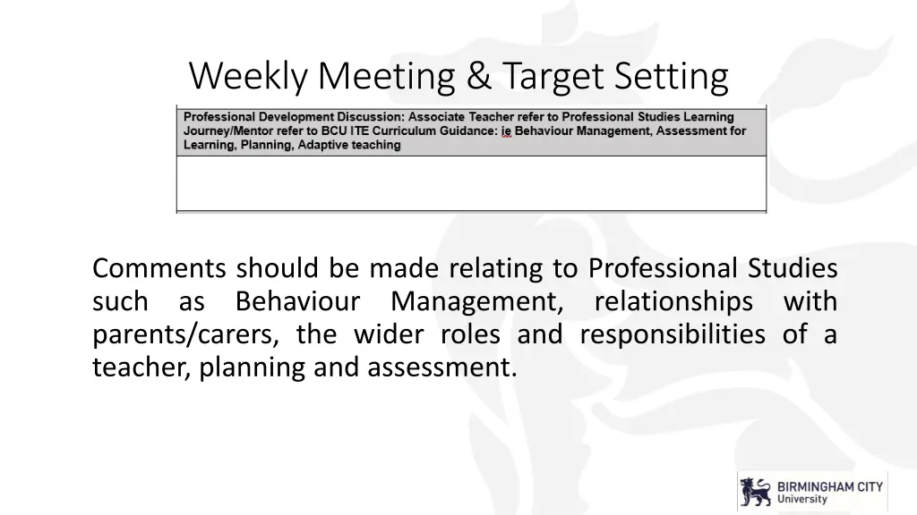 weekly meeting target setting 1