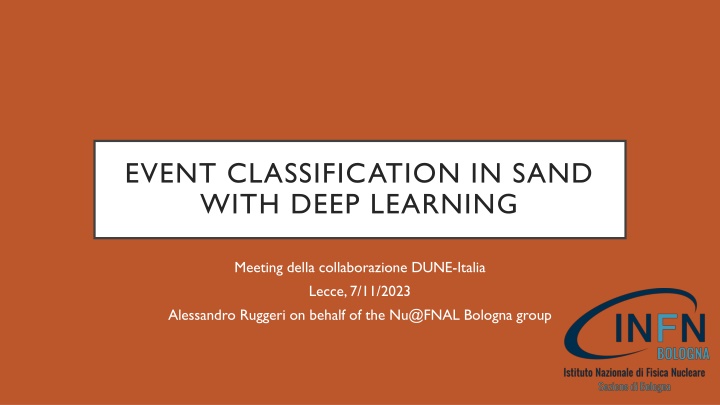 event classification in sand with deep learning