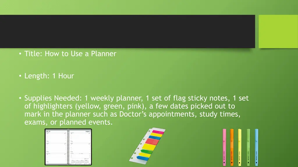 title how to use a planner