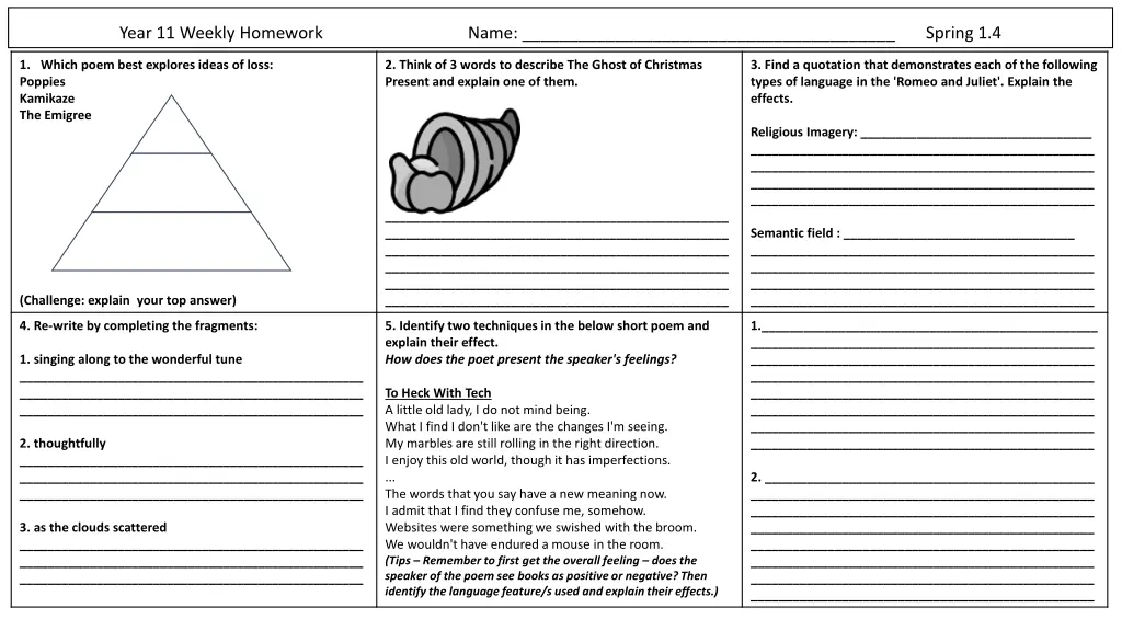 year 11 weekly homework 3