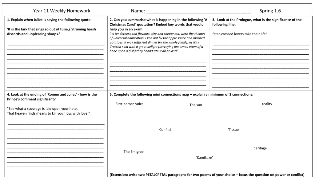 year 11 weekly homework 5