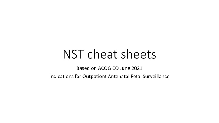 nst cheat sheets