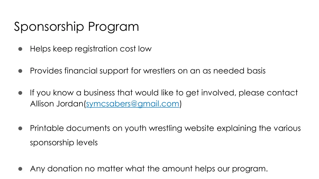 sponsorship program