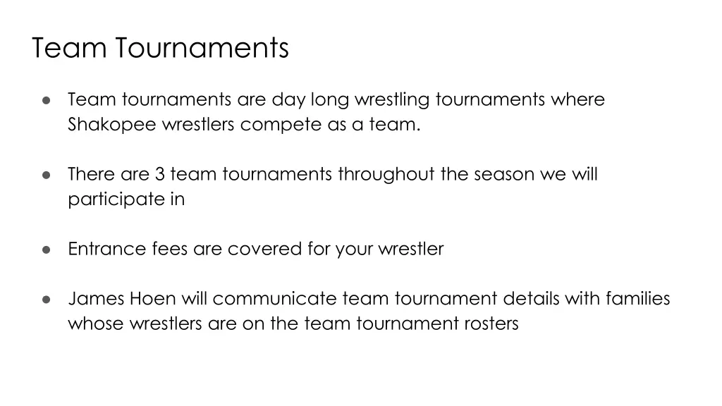 team tournaments