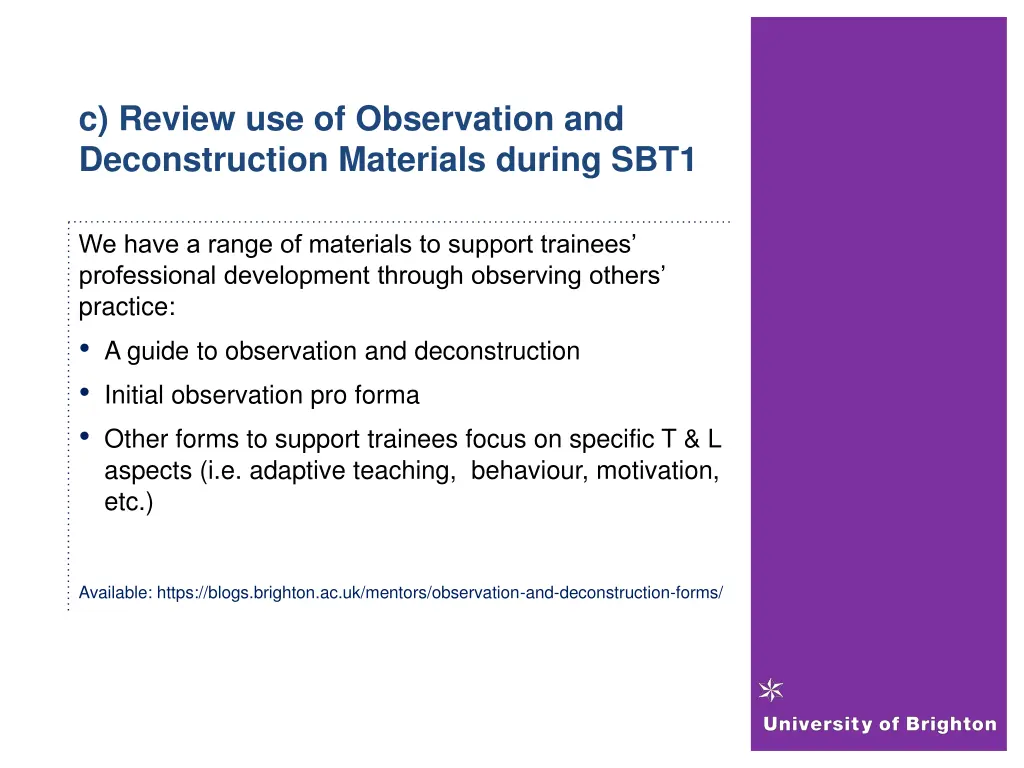 c review use of observation and deconstruction