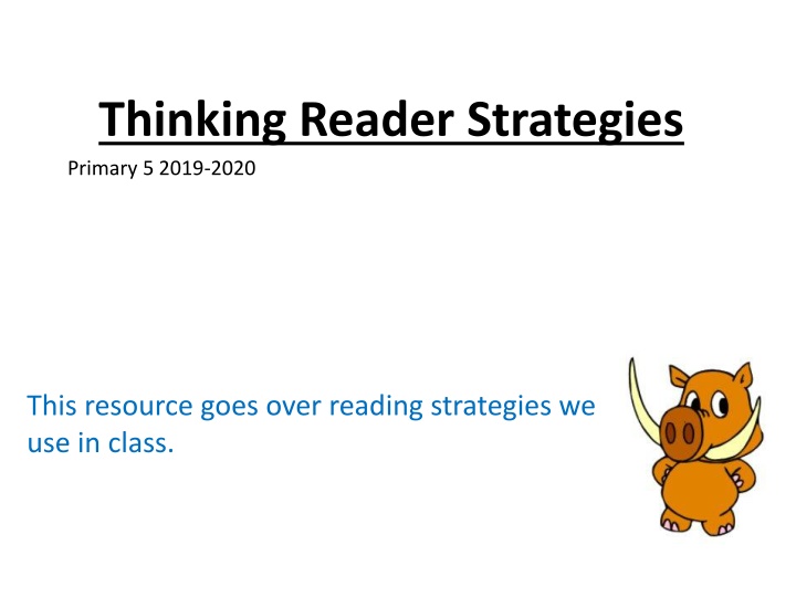 thinking reader strategies primary 5 2019 2020