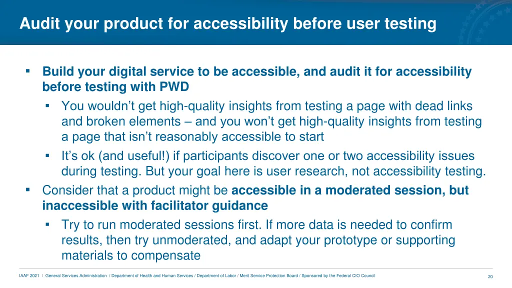 audit your product for accessibility before user