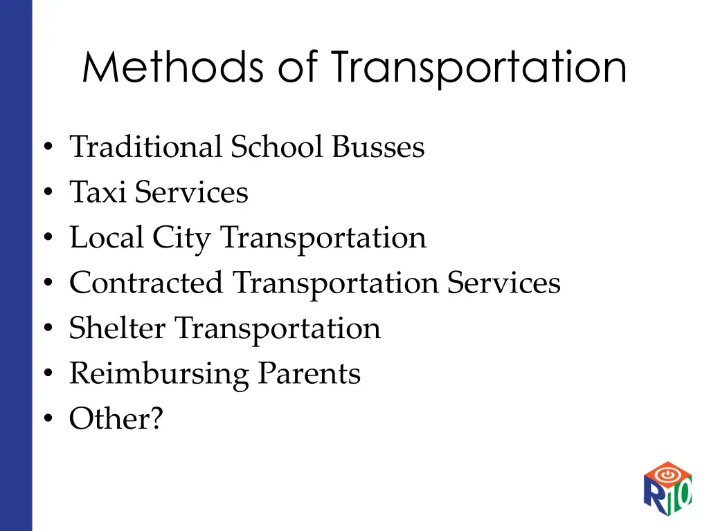 methods of transportation