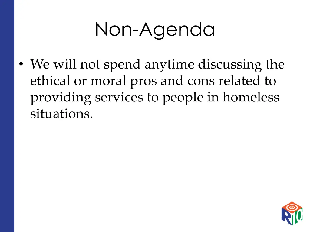 non agenda