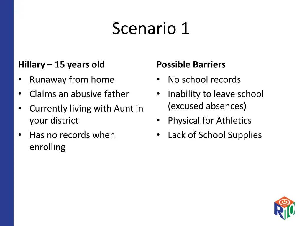 scenario 1