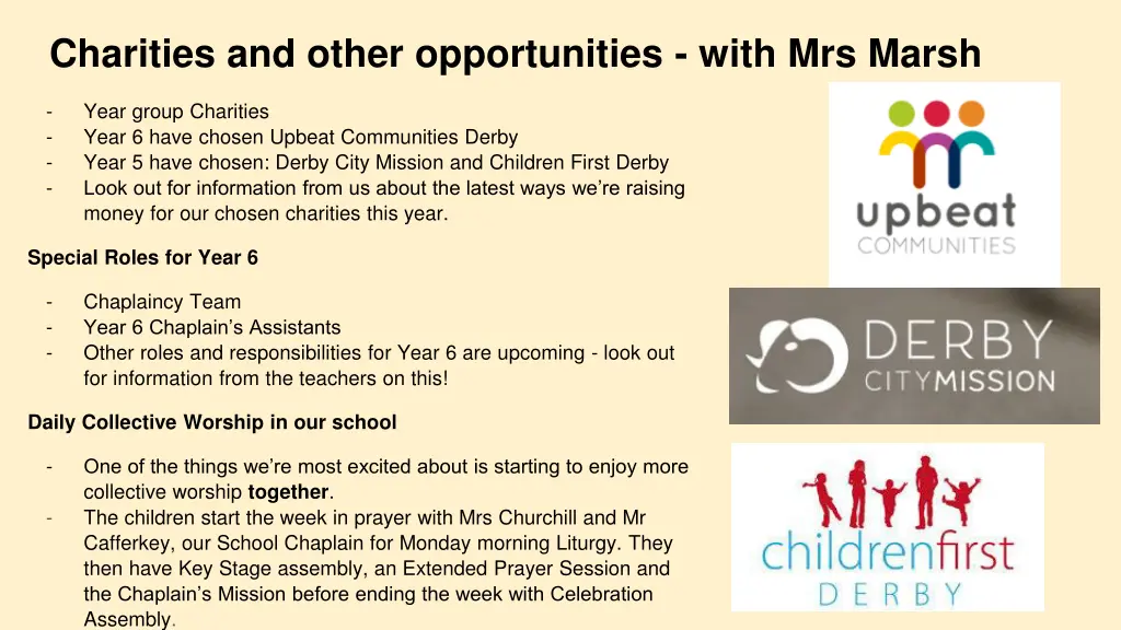 charities and other opportunities with mrs marsh