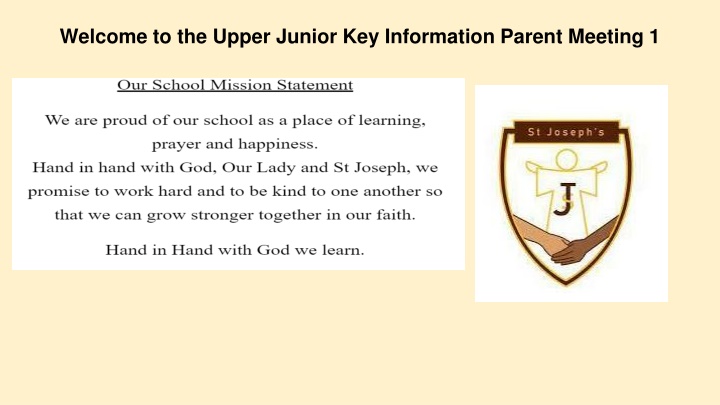 welcome to the upper junior key information