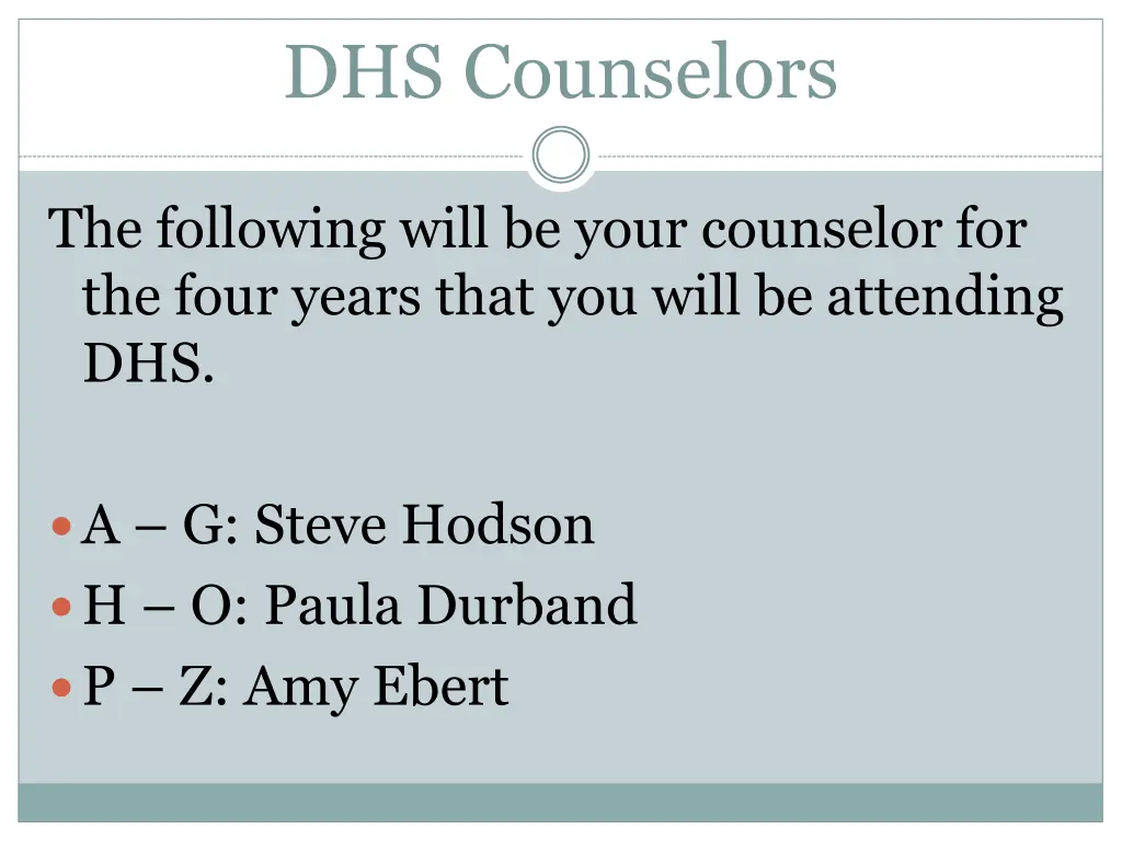 dhs counselors