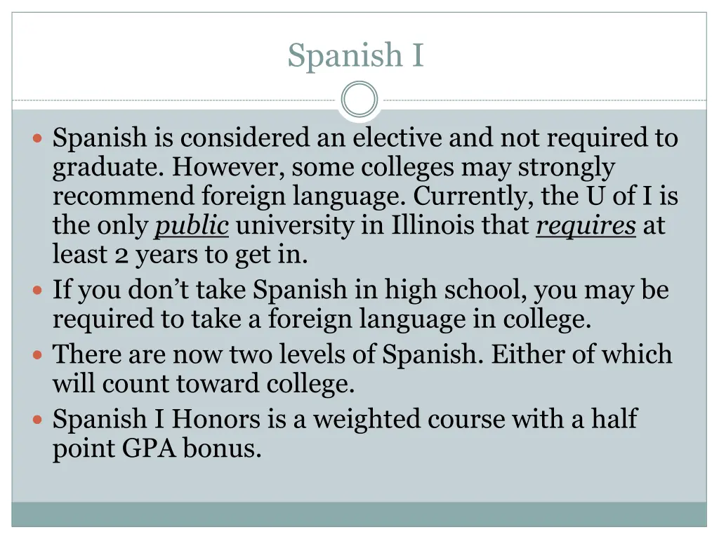 spanish i