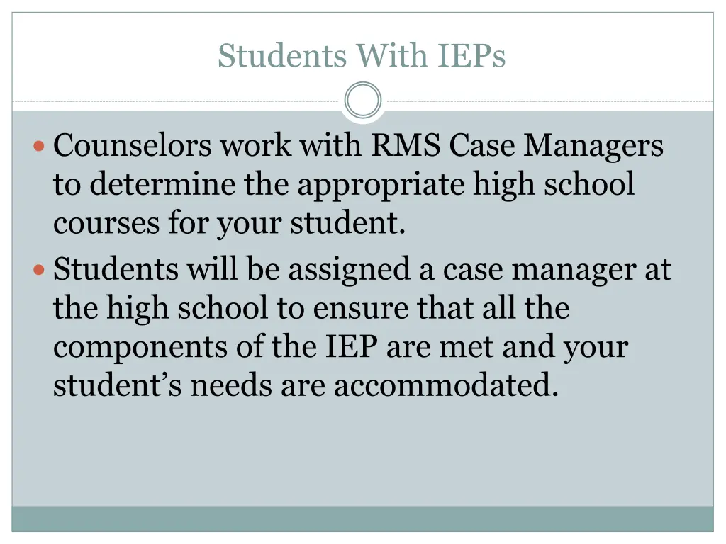 students with ieps