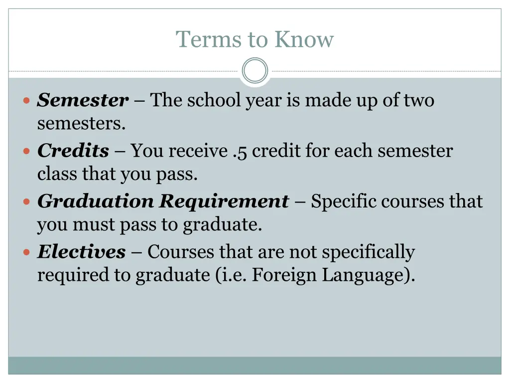 terms to know