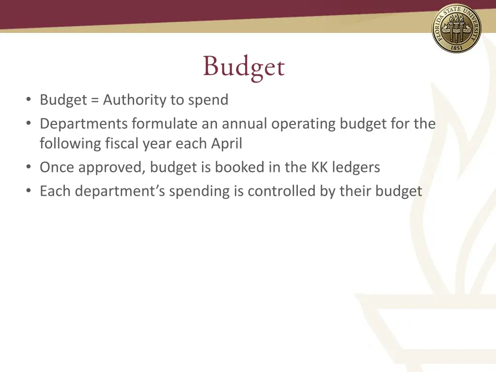 budget authority to spend departments formulate