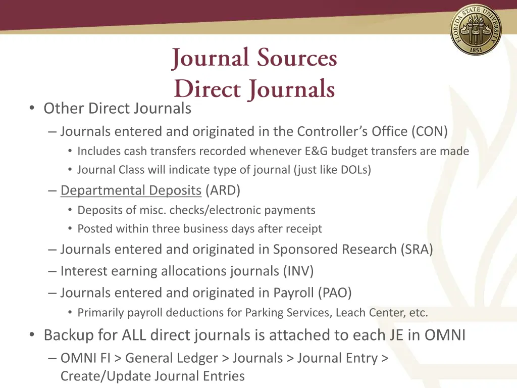 other direct journals journals entered