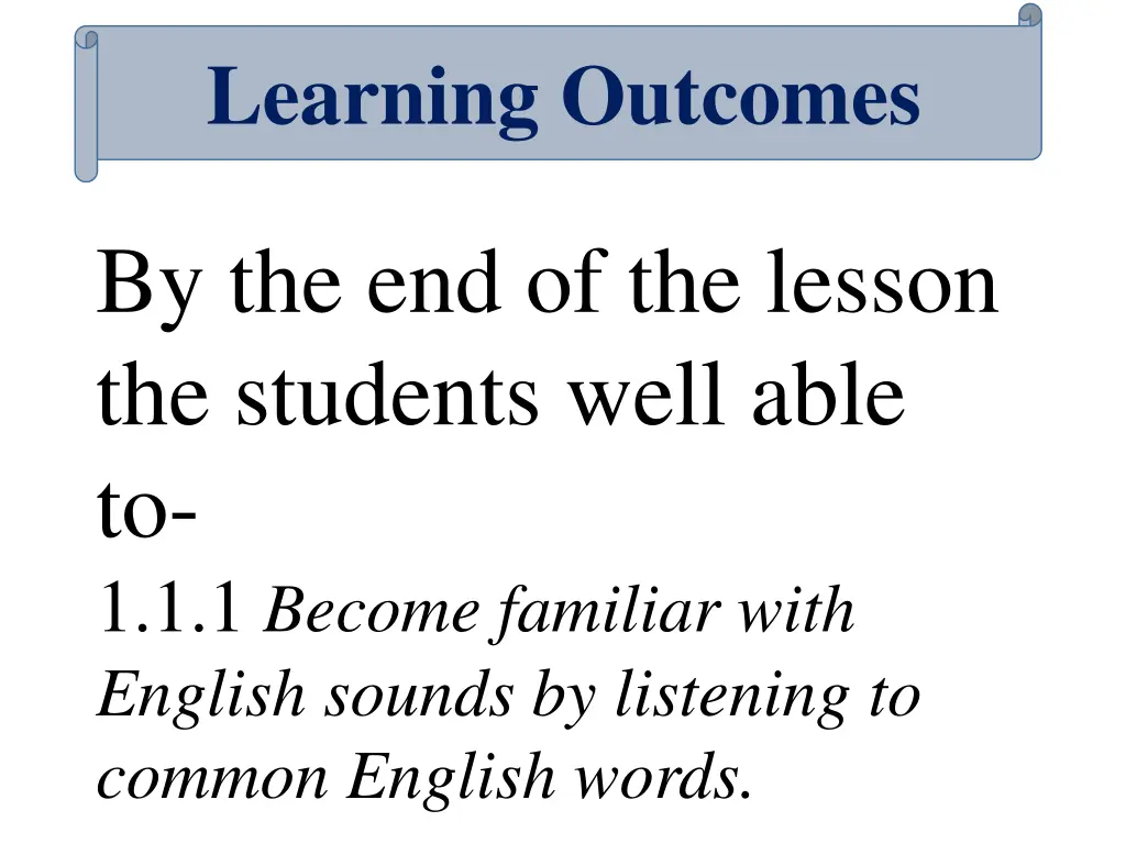 learning outcomes