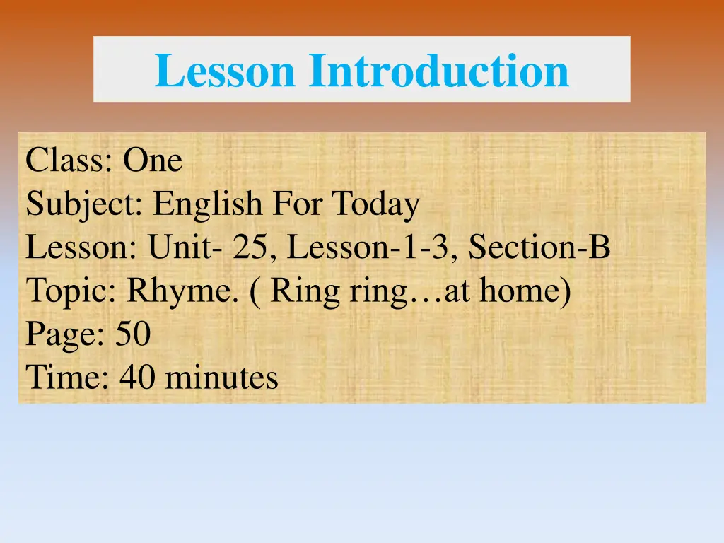 lesson introduction